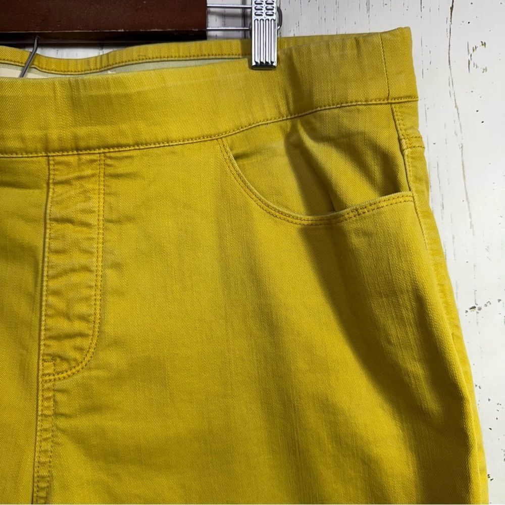 Soft Surroundings Pull On Stretch Pants Mustard Comfort Chic Everyday Neutral - Picture 4 of 11